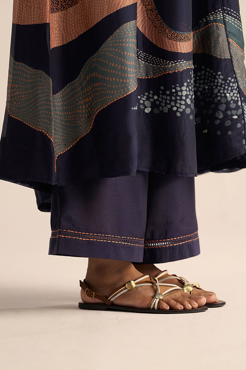 Outer Space Blue Silk Co-ord Set