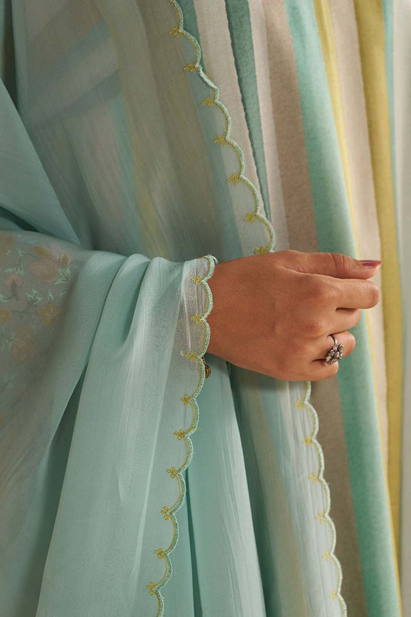 Shades of Teal and Yellow Semi Festive Kurta Set