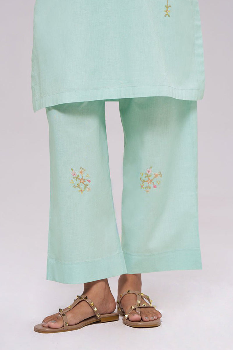 Ice-Blue Mul-Chanderi Co-ord Set