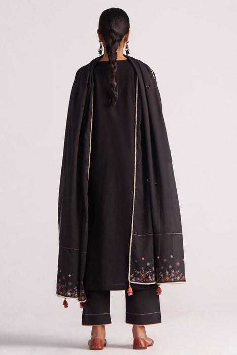 Black Embroidered Kurta Set
