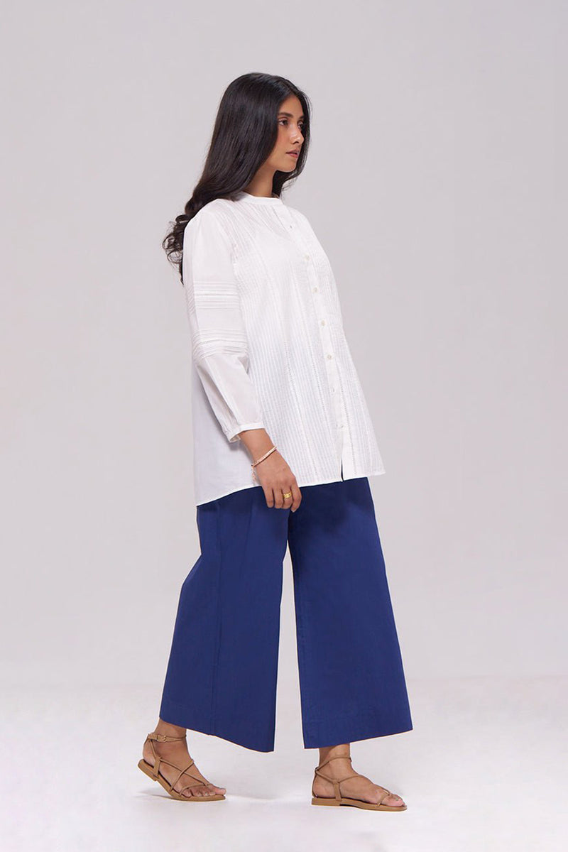 White and Blue Cotton Co-ord Set