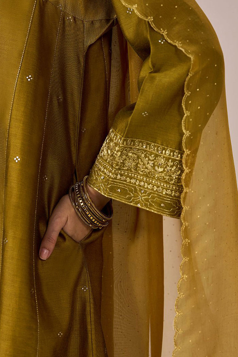 Golden Brown Festive Kurta Set
