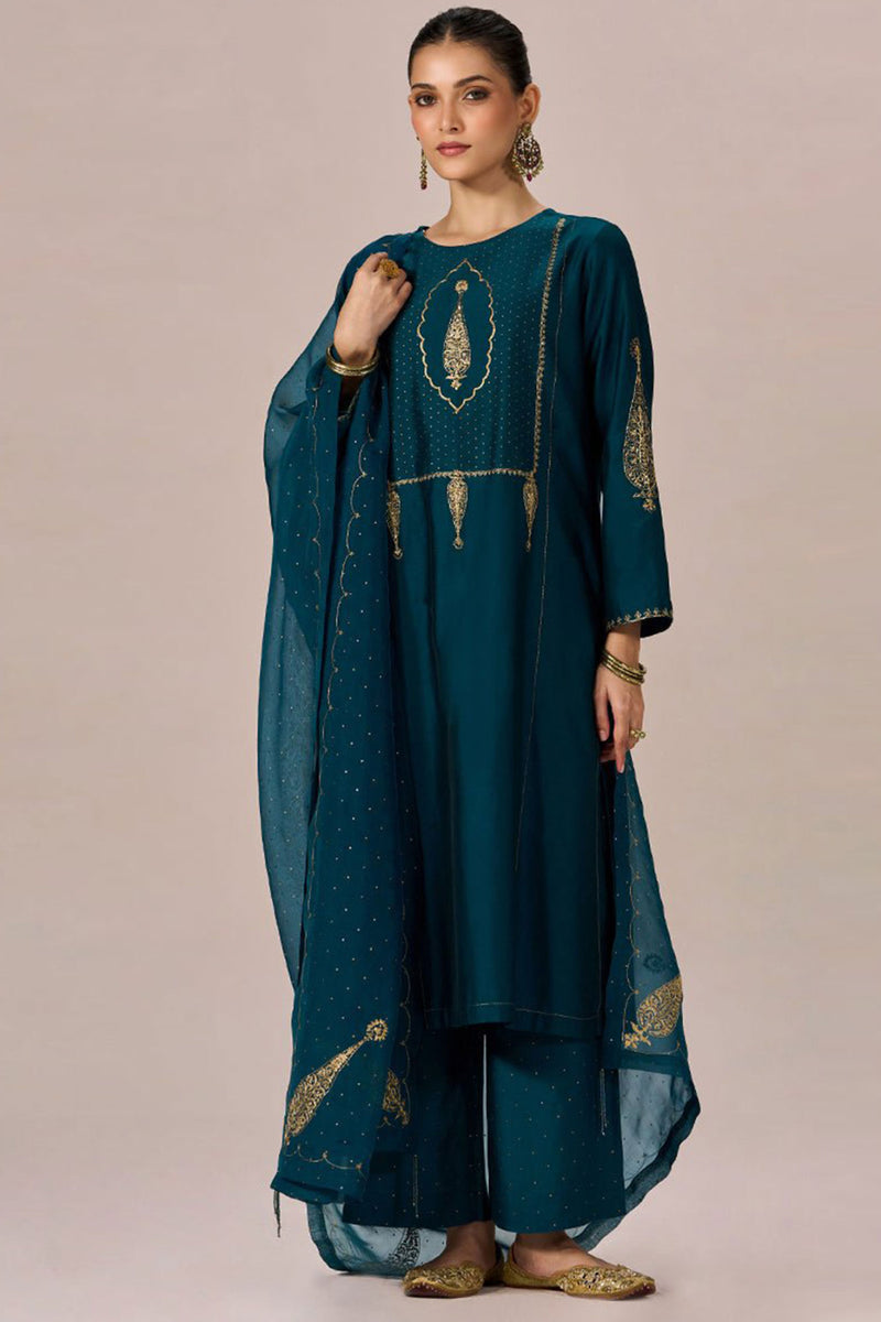 Deep Teal Festive Kurta Set