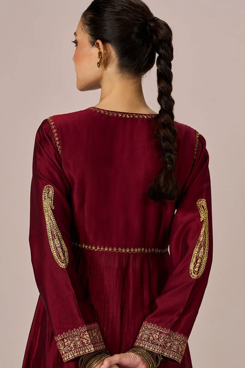 Garnet Red Festive Anarkali Set