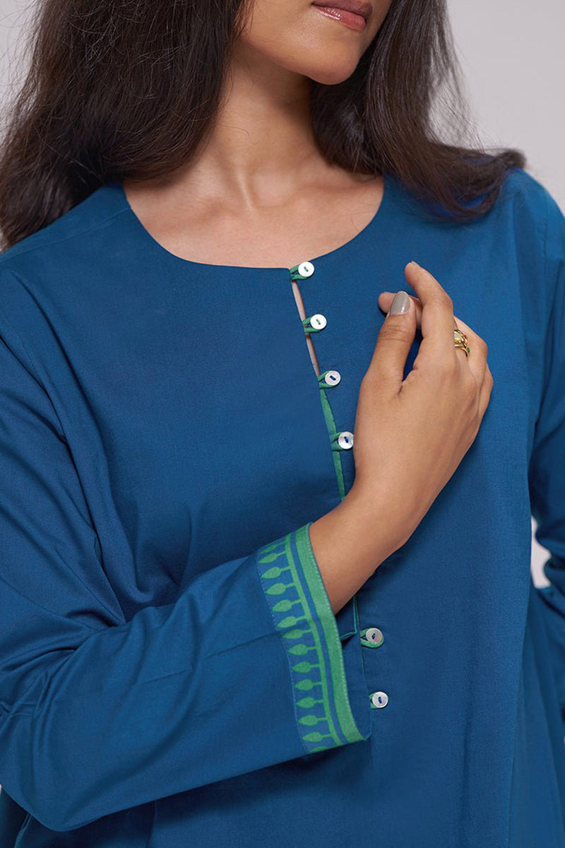 Deep Blue Cotton Co-ord Set