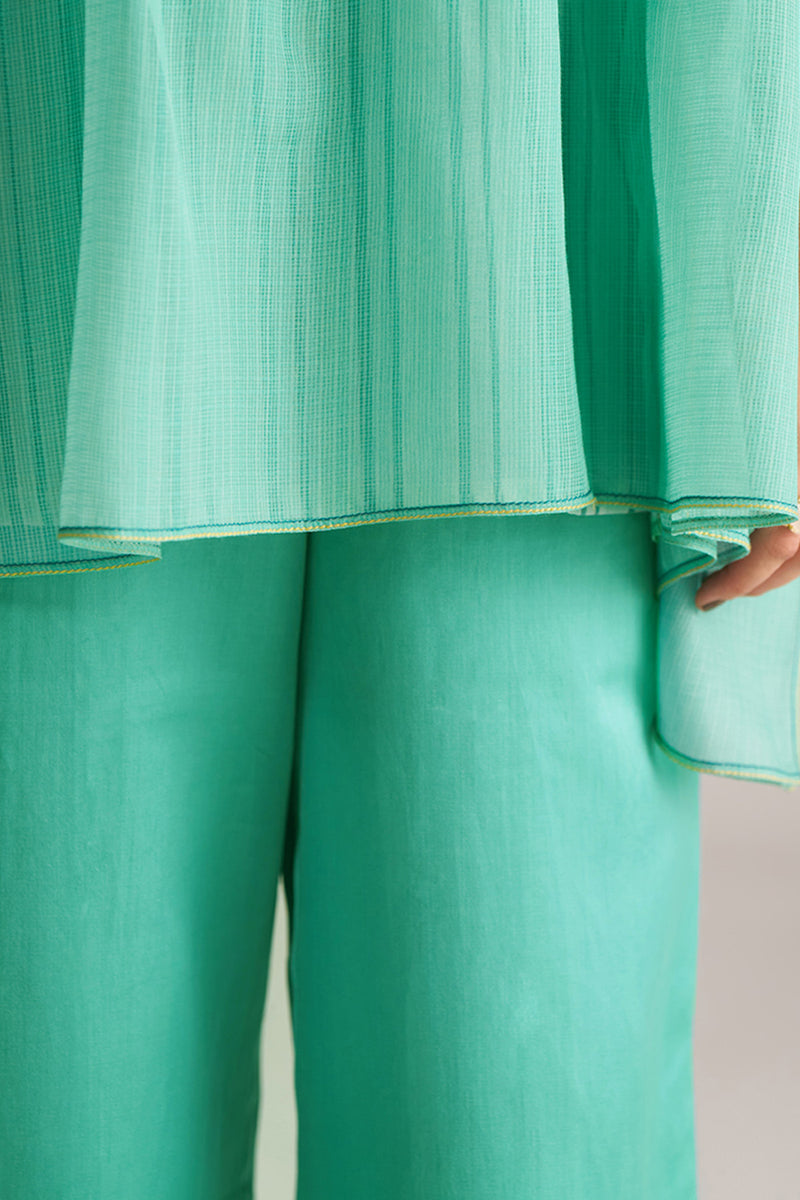 Bright Aqua Kota Silk Co-ord Set