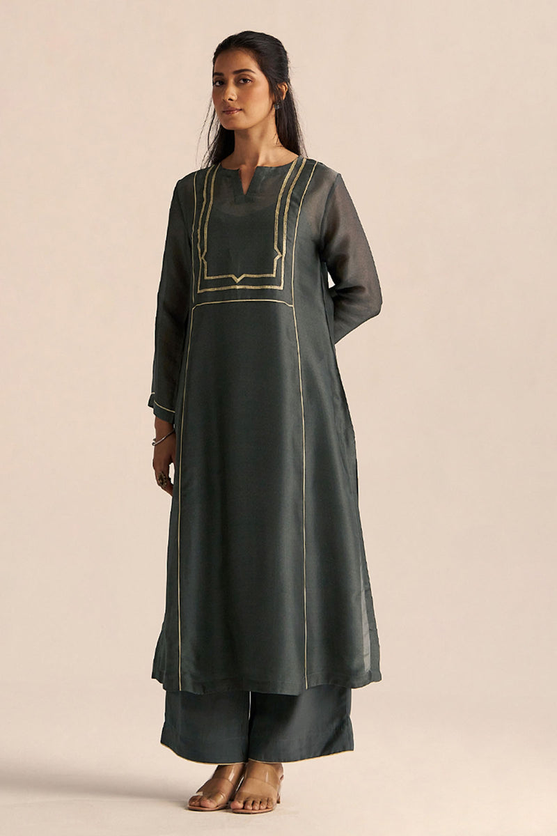 Forged Iron Grey Silk Co-ord Set