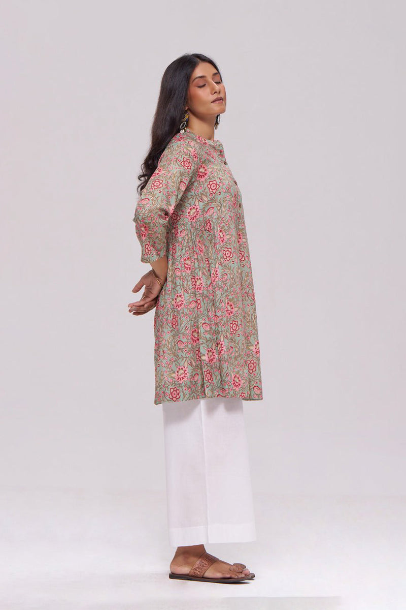 Basil Green and Pink Cotton Co-ord Set