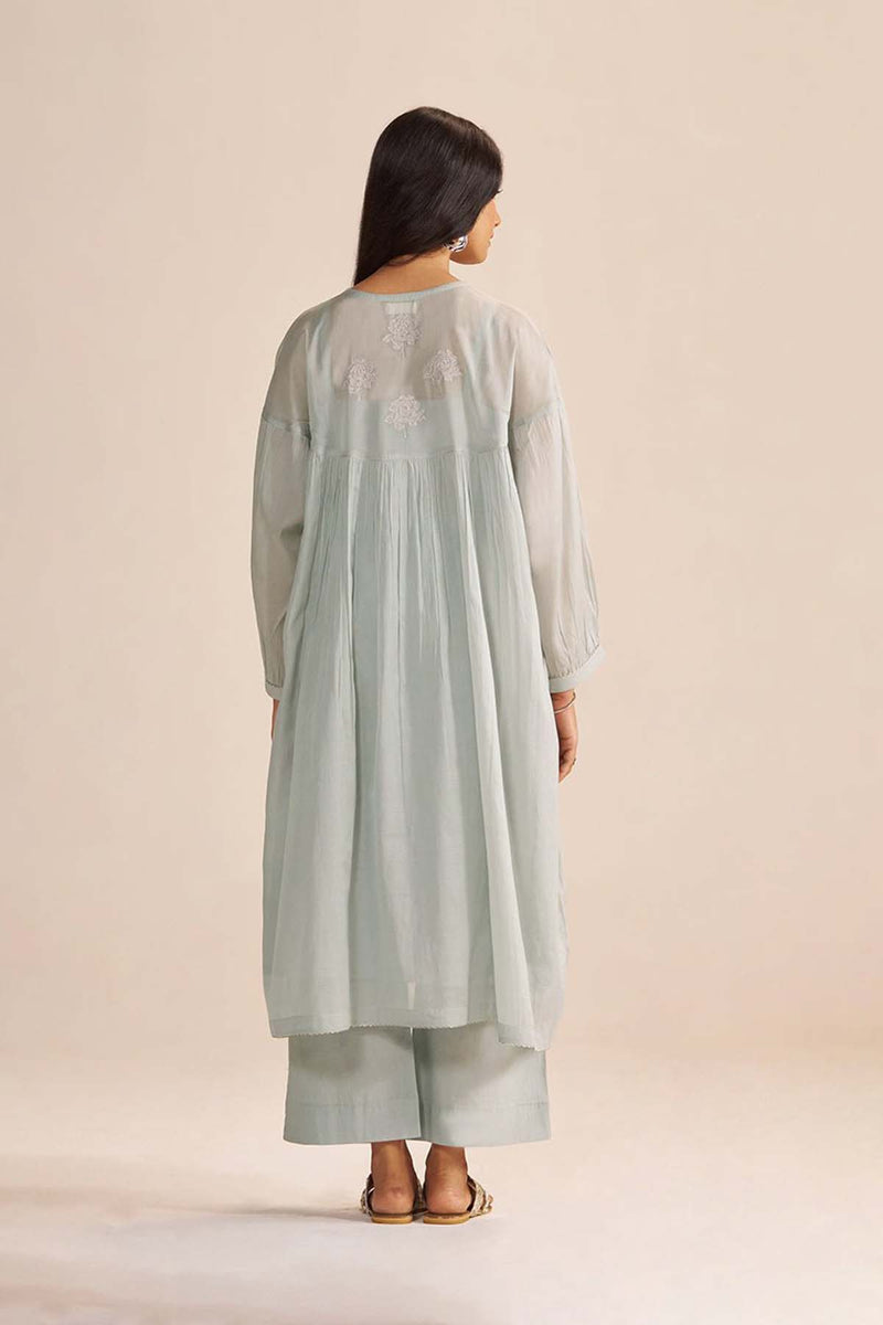 Dawn Grey Mul-Chanderi Festive Co-ord Set