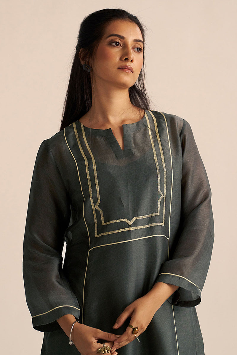 Forged Iron Grey Silk Co-ord Set