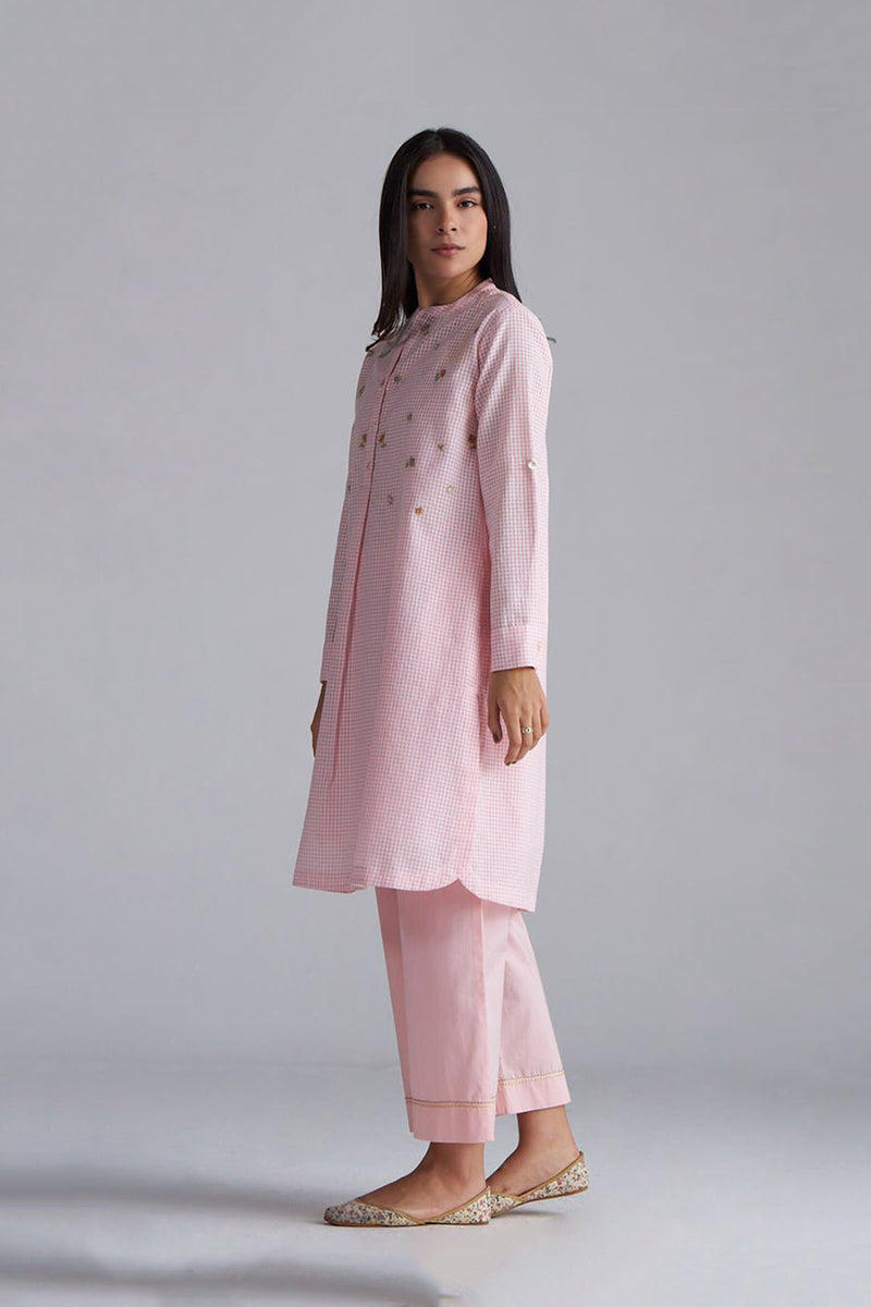 Rose Pink Mini-Check Woven Co-ord Set