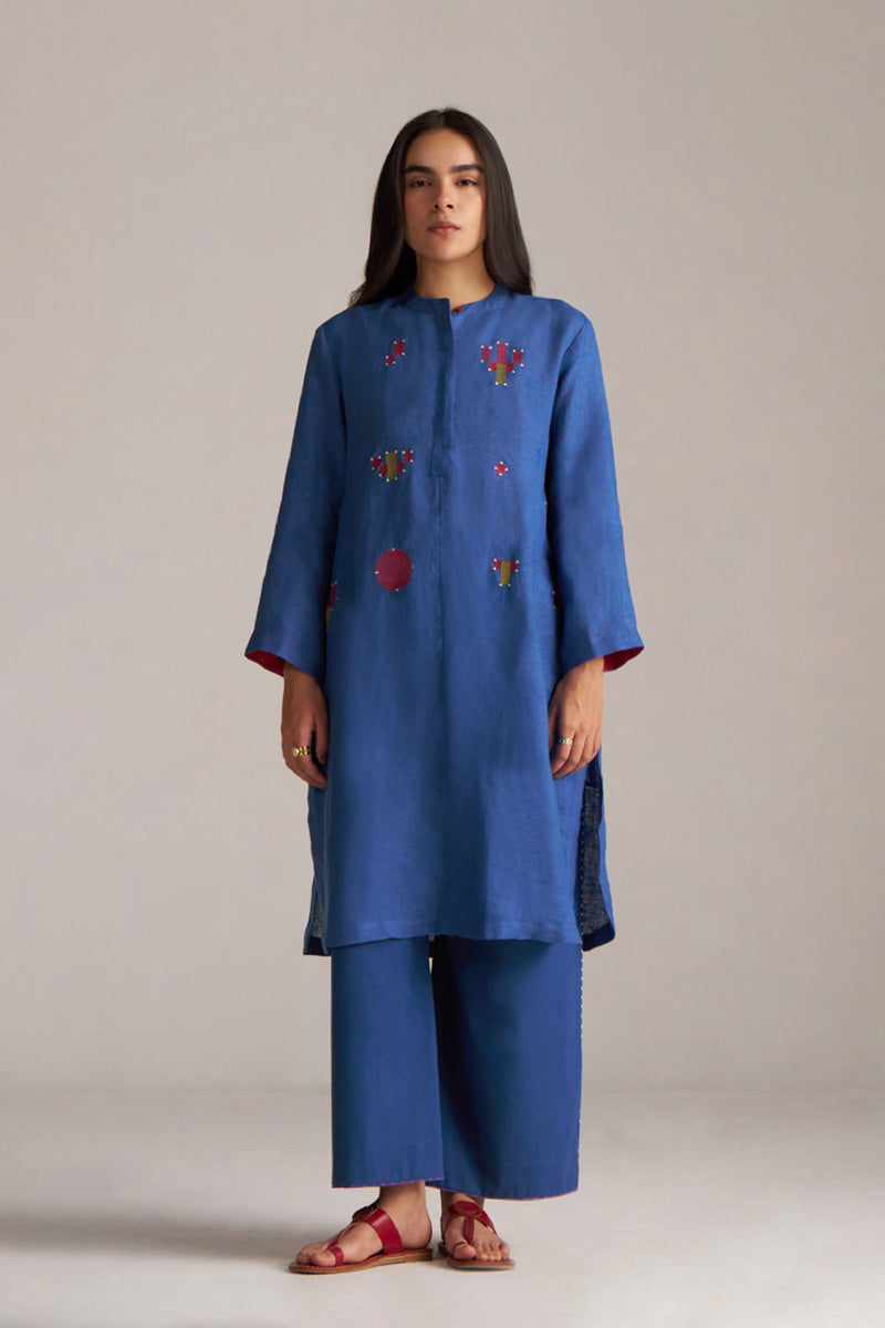 Galaxy Blue Linen Co-ord Set