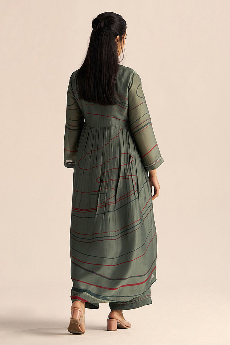 Cilantro Green Silk Co-ord Set