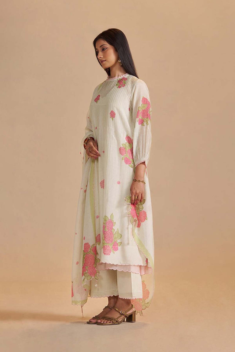 Butter Yellow Chanderi Light Festive Kurta Set