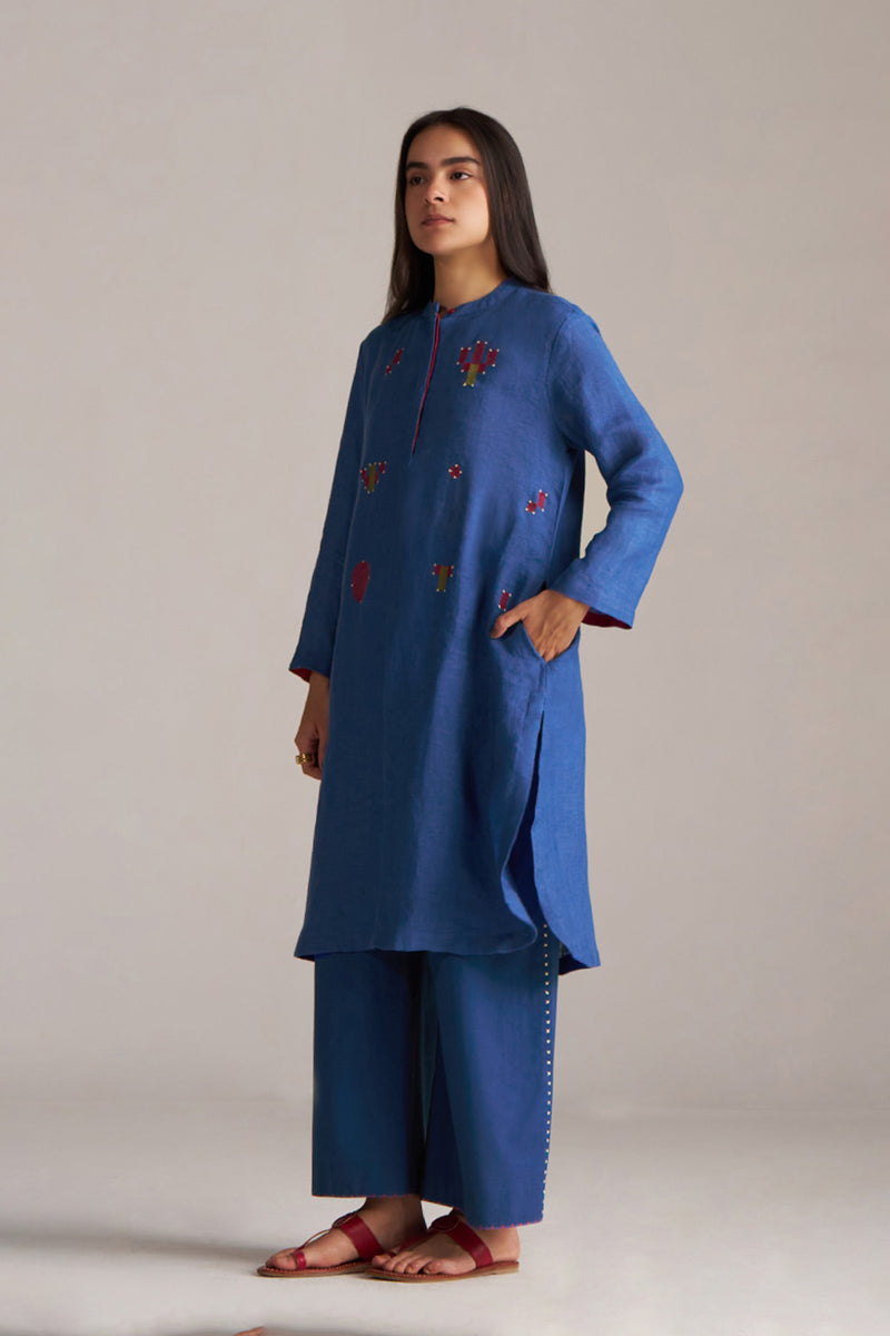 Galaxy Blue Linen Co-ord Set