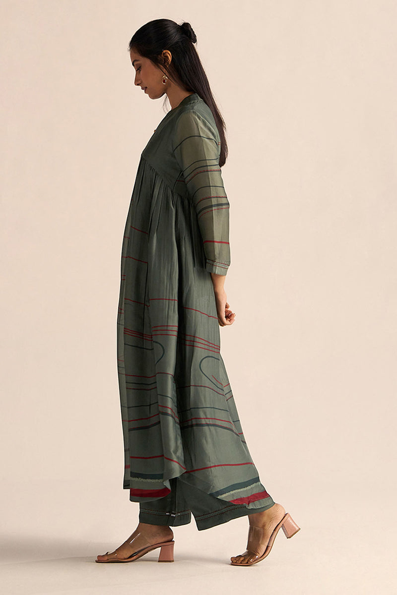 Cilantro Green Silk Co-ord Set