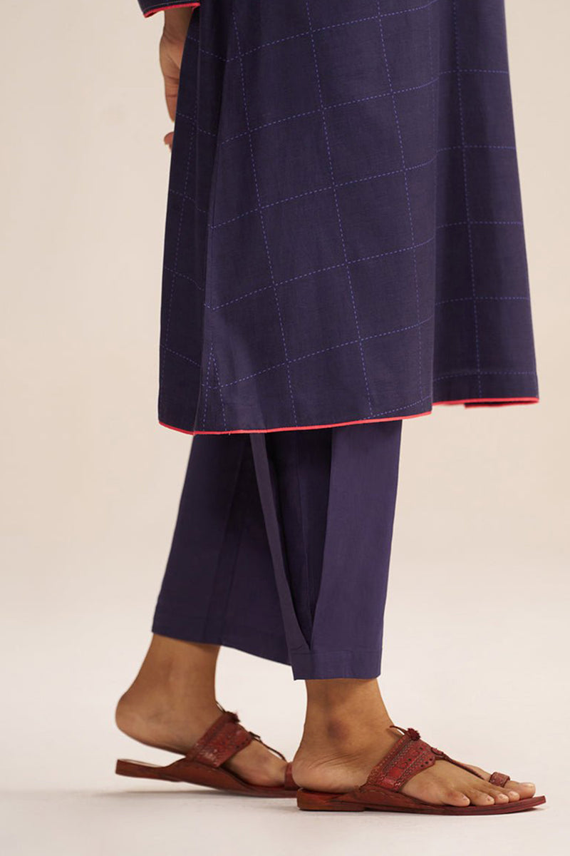 Deep Blue Mul-Chanderi Co-ord Set