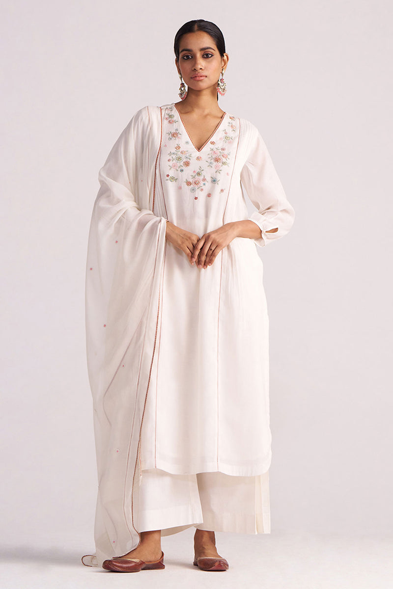 Ivory Embroidered Kurta Set