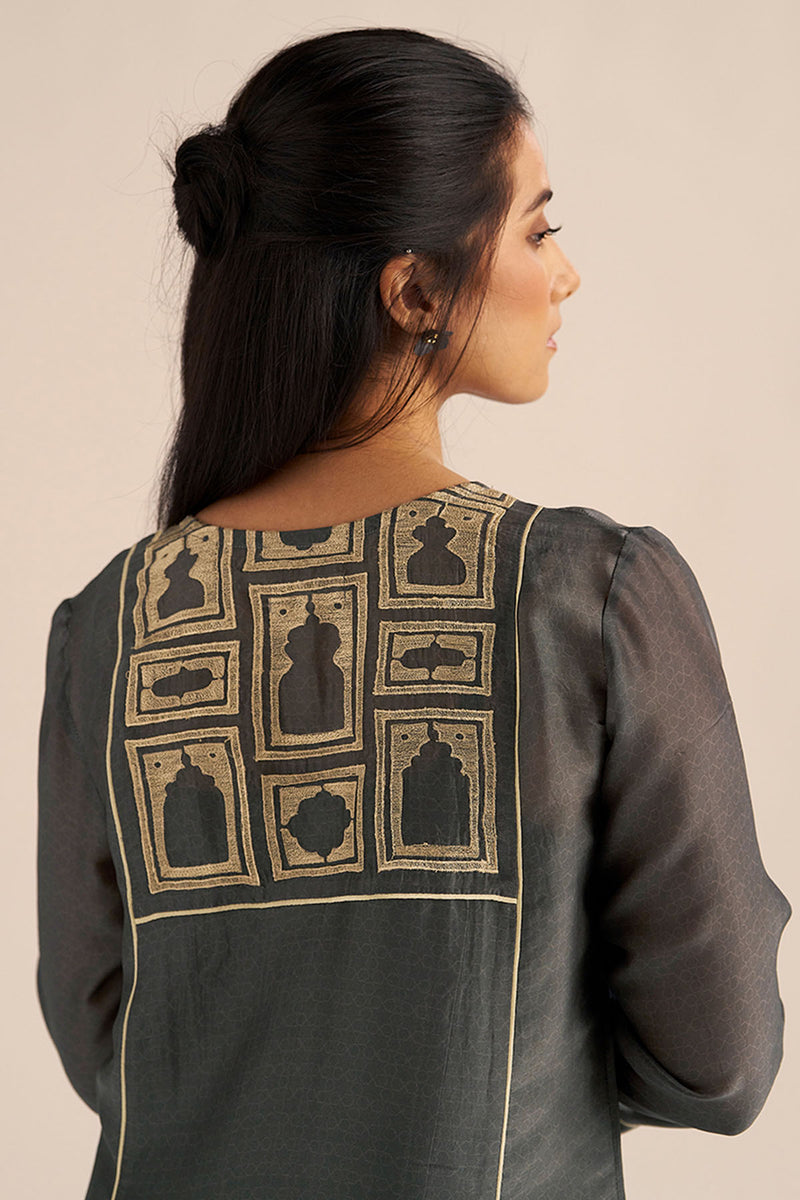 Forged Iron Grey Silk Co-ord Set
