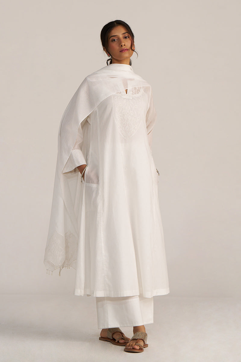 White Embroidered Kurta Set