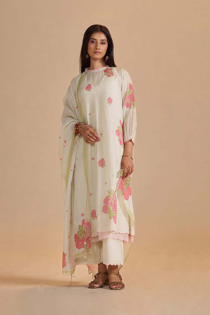 Butter Yellow Chanderi Light Festive Kurta Set
