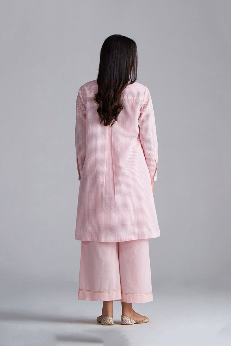 Rose Pink Mini-Check Woven Co-ord Set