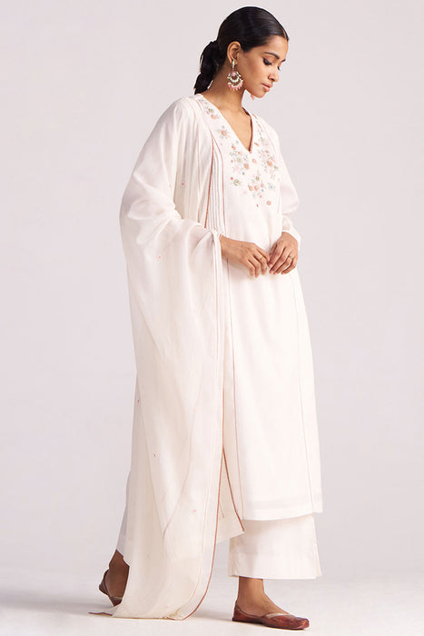 Ivory Embroidered Kurta Set