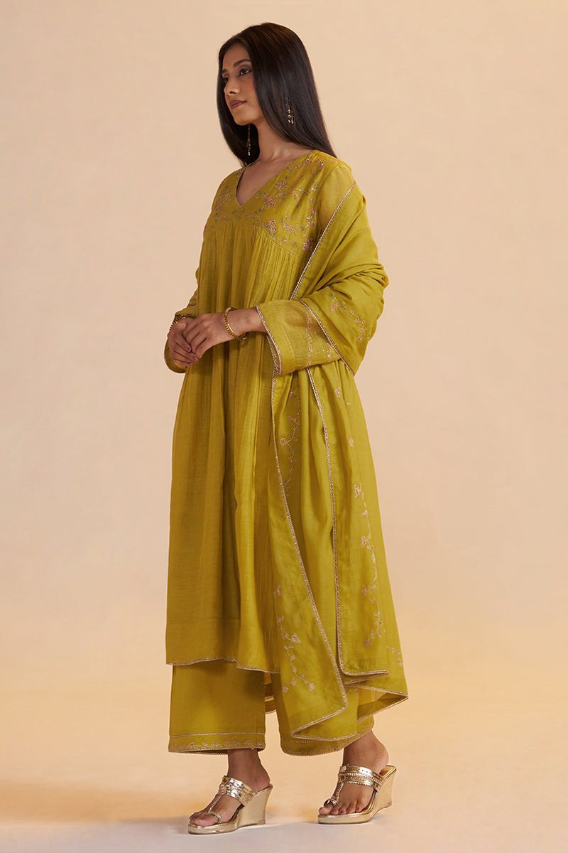Lemon Curry Festive Kurta Set