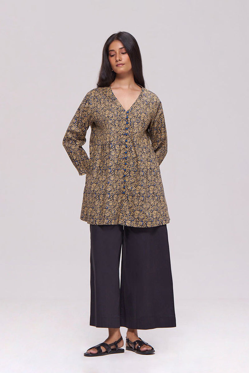 Black and Blue Cotton Top