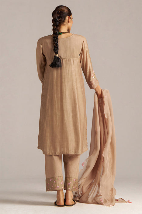Praline Brown Bemberg Silk Festive Kurta Set