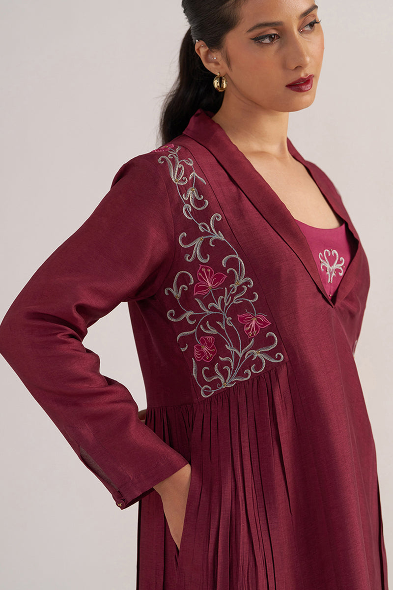 Burgundy and Cherries Jubilee Festive Co-ord Set