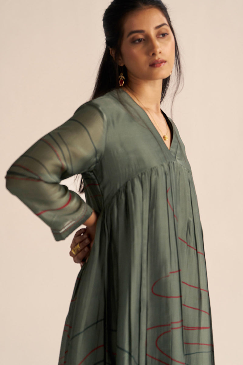 Cilantro Green Silk Co-ord Set