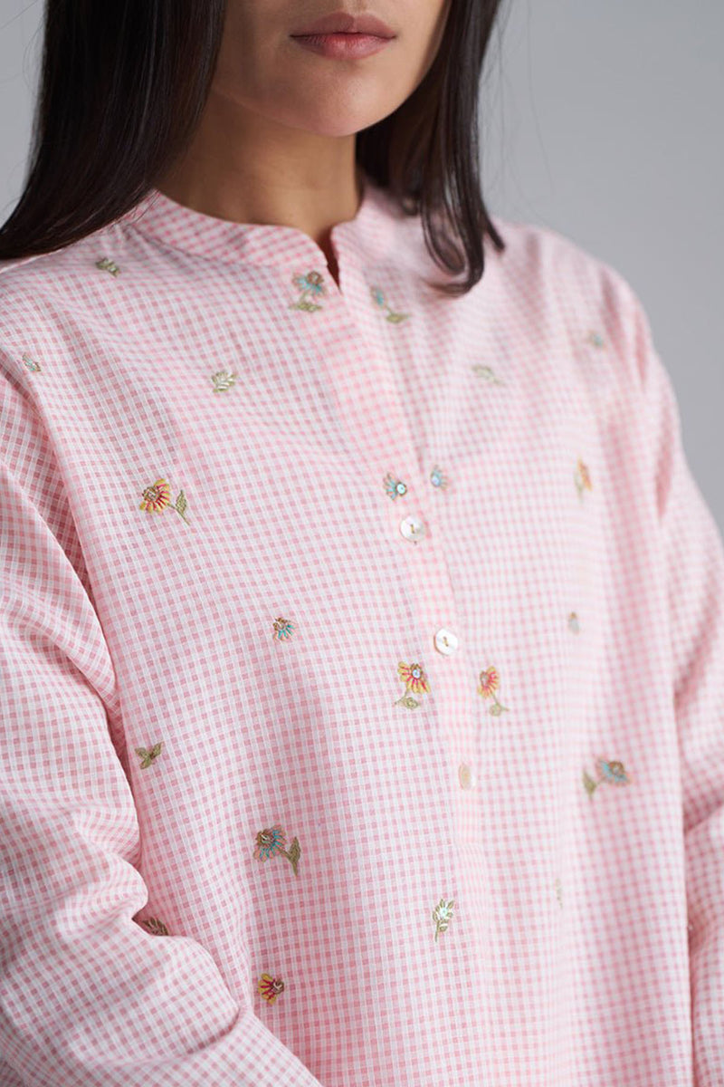 Rose Pink Mini-Check Woven Co-ord Set