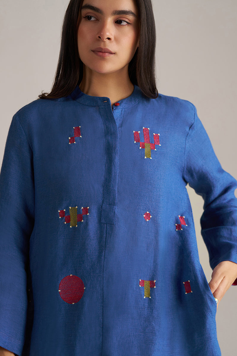 Galaxy Blue Linen Co-ord Set