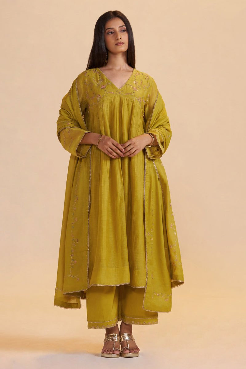 Lemon Curry Festive Kurta Set