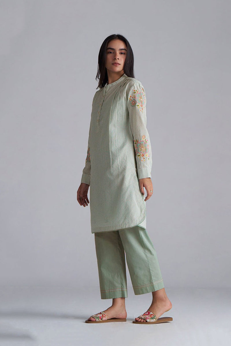 Granite Green Mini-Check Woven Co-ord Set