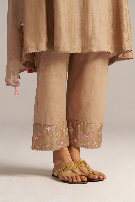 Praline Brown Bemberg Silk Festive Kurta Set