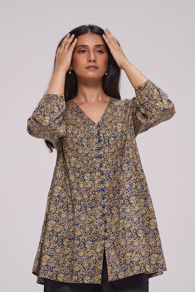 Black and Blue Cotton Top