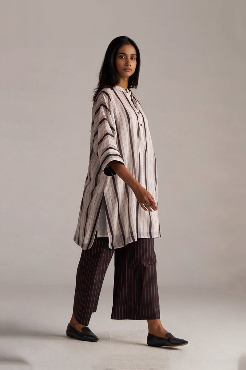 Seal Brown and Cream Mul-Mul Co-ord Set