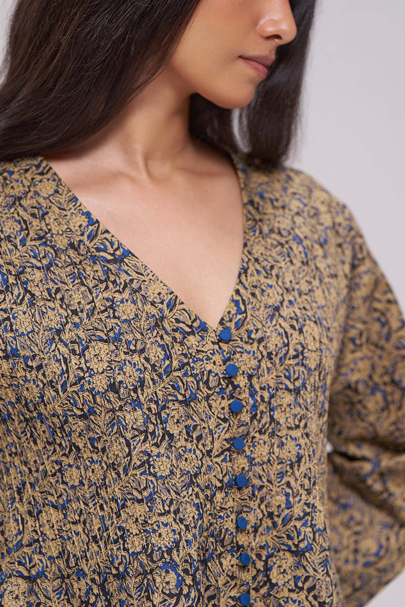 Black and Blue Cotton Top