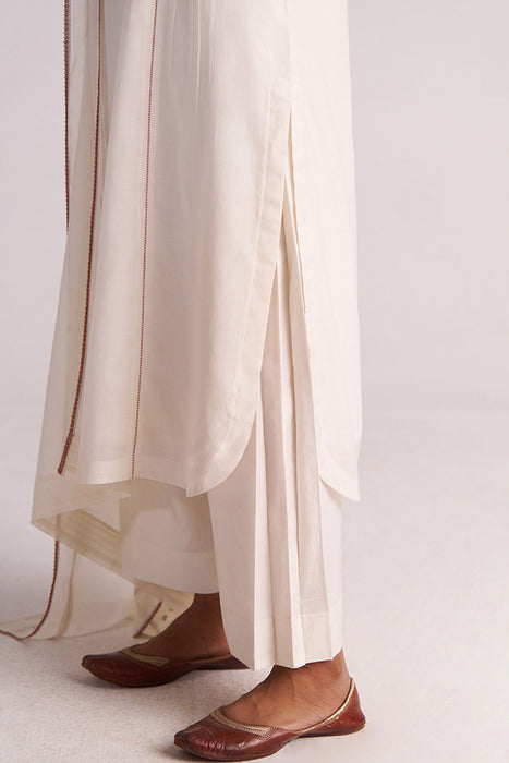 Ivory Embroidered Kurta Set