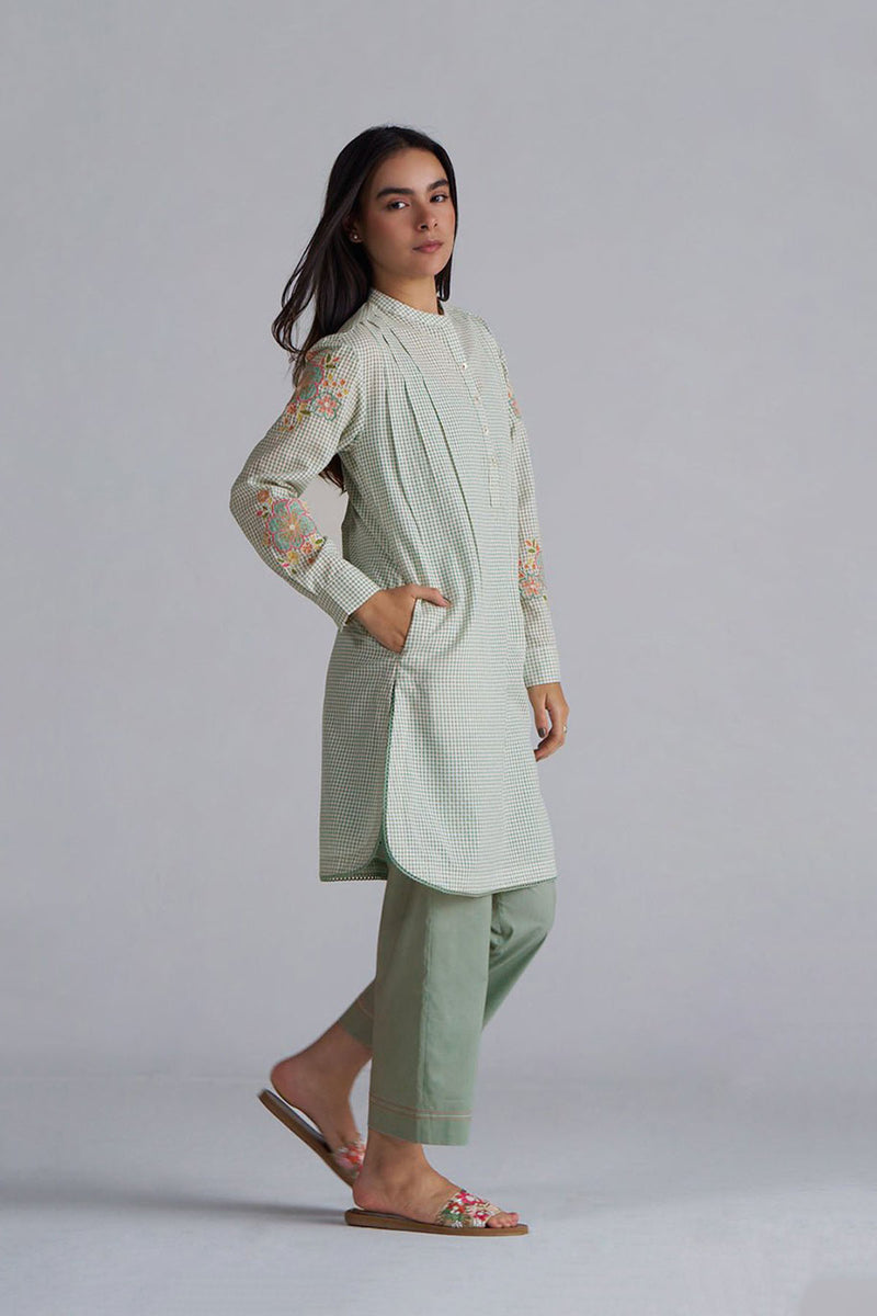 Granite Green Mini-Check Woven Co-ord Set
