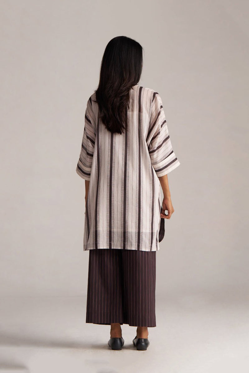 Seal Brown and Cream Mul-Mul Co-ord Set