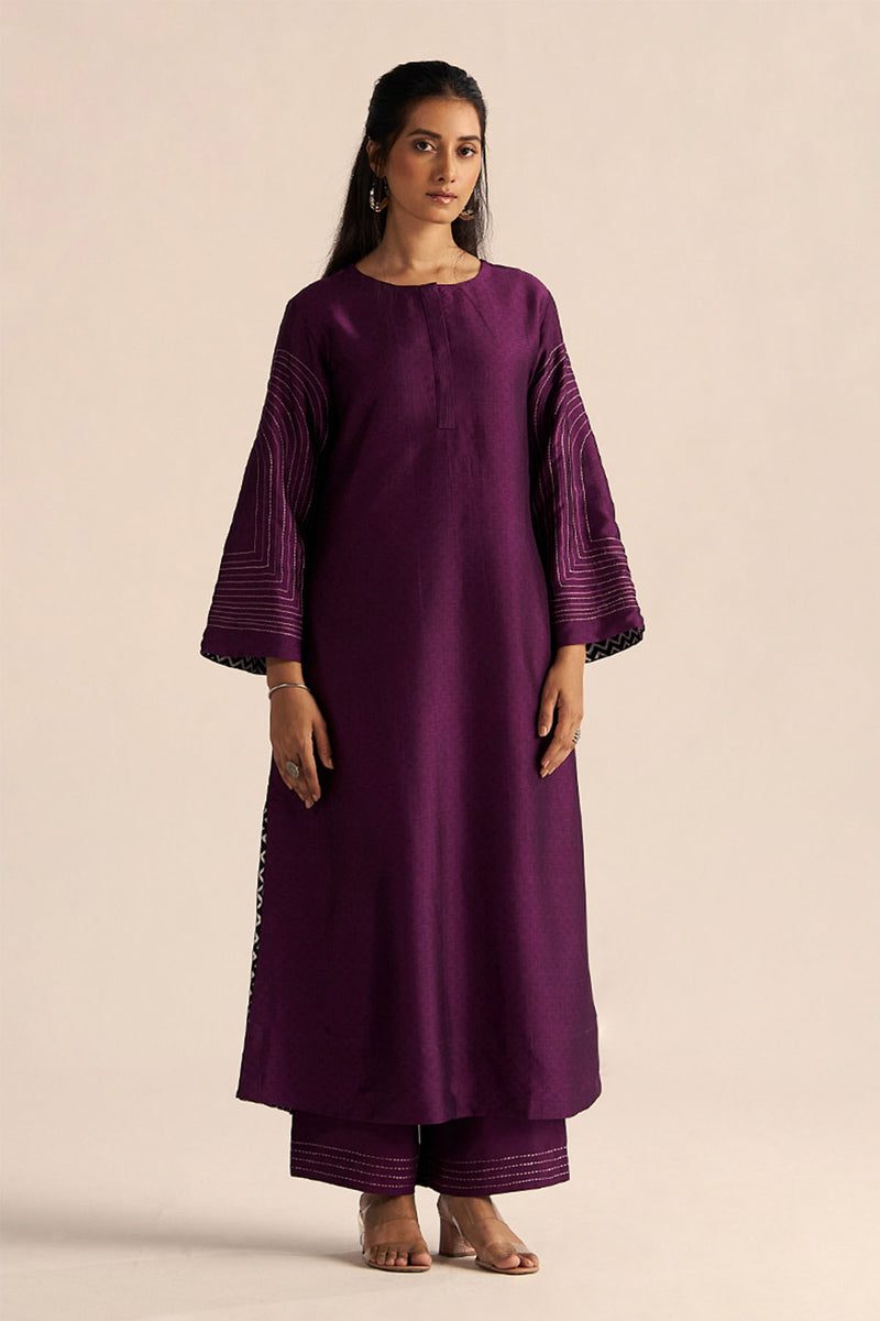 Plum Silk Co-ord Set