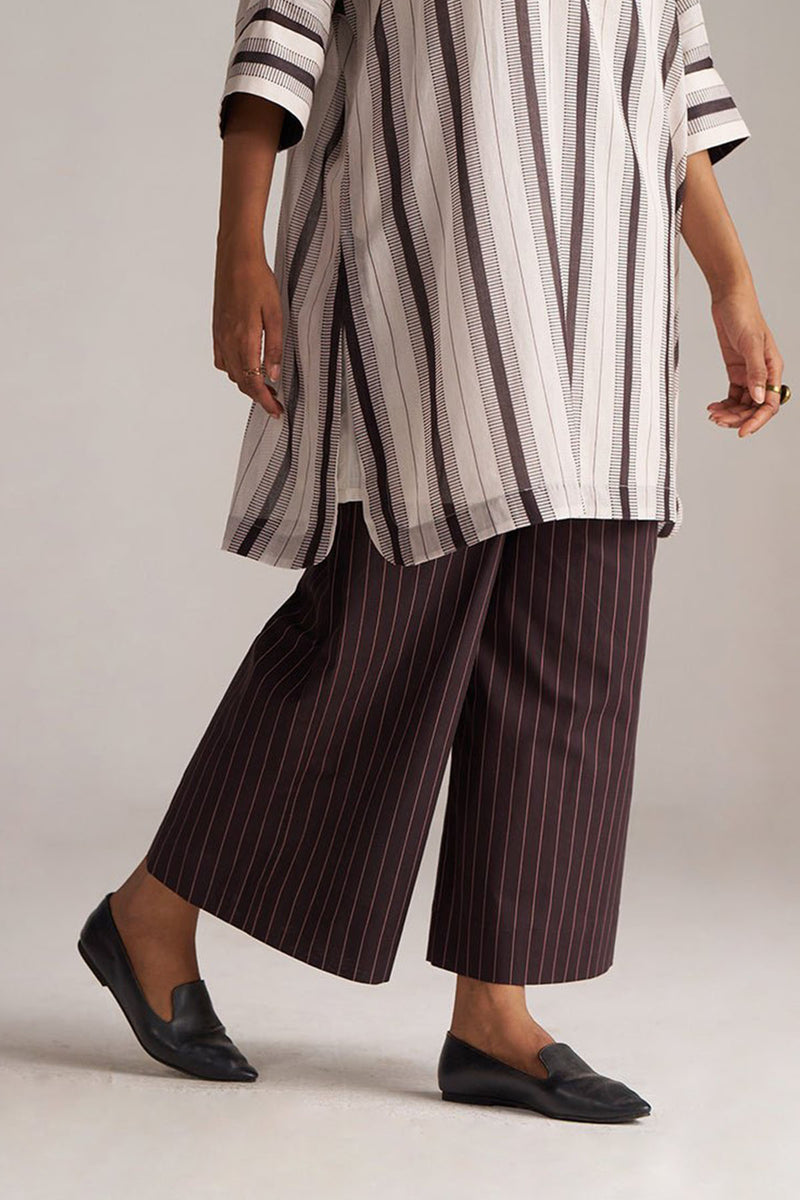 Seal Brown and Cream Mul-Mul Co-ord Set