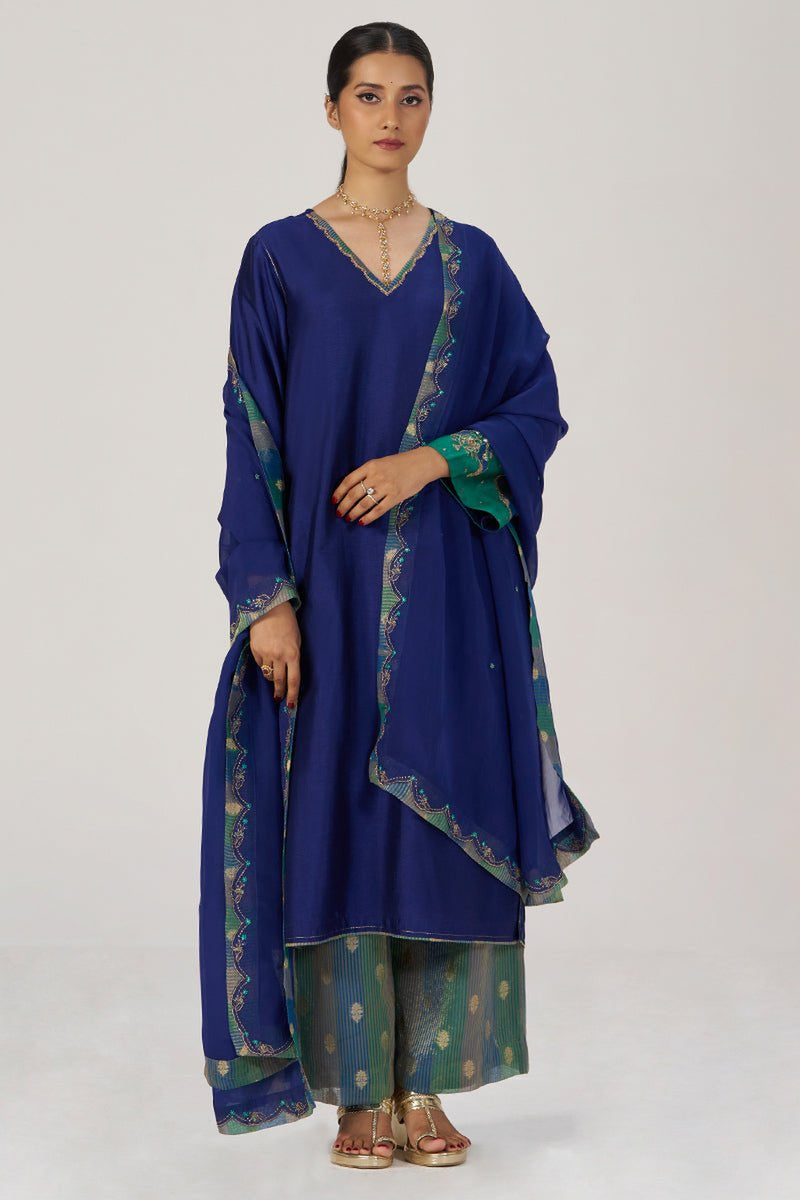 Space Blue Festive Kurta Set