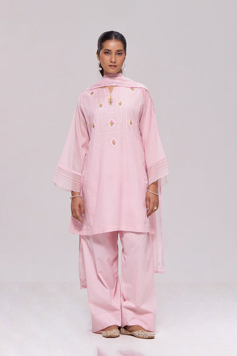 Dreamy Pink Mul-Chanderi Kurta Set