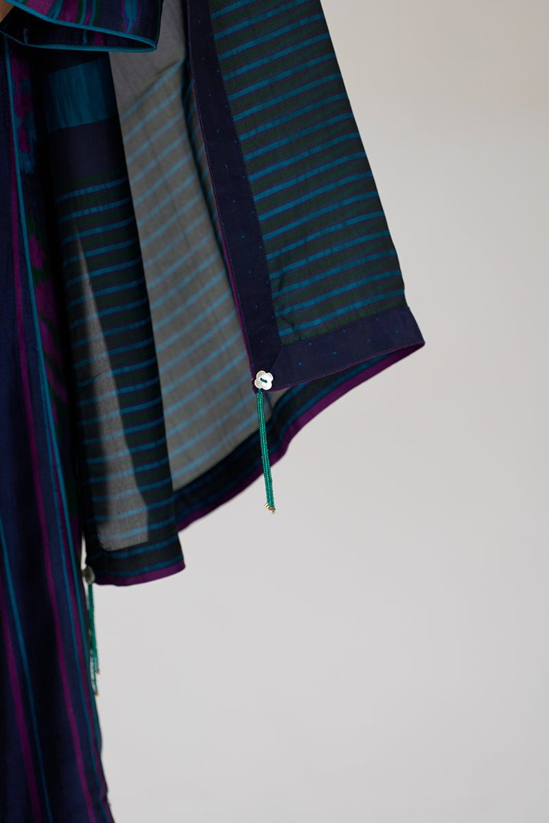Medieval Blue Silk Festive Kurta Set
