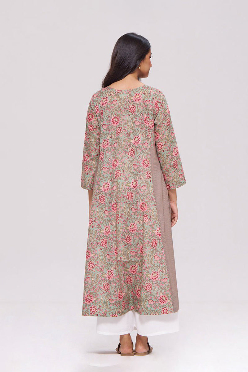 Basil Green and Pink Cotton Co-ord Set