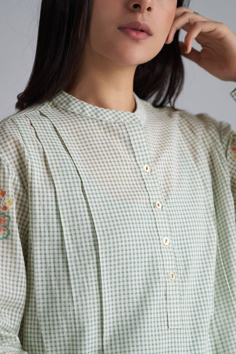 Granite Green Mini-Check Woven Co-ord Set